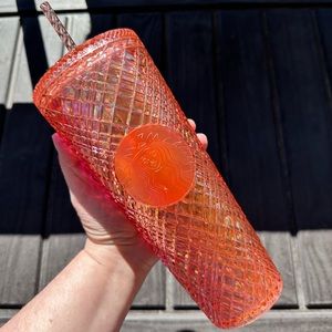 STARBUCKS Holiday 2021 Rose Gold Jeweled 24oz Venti Tumbler